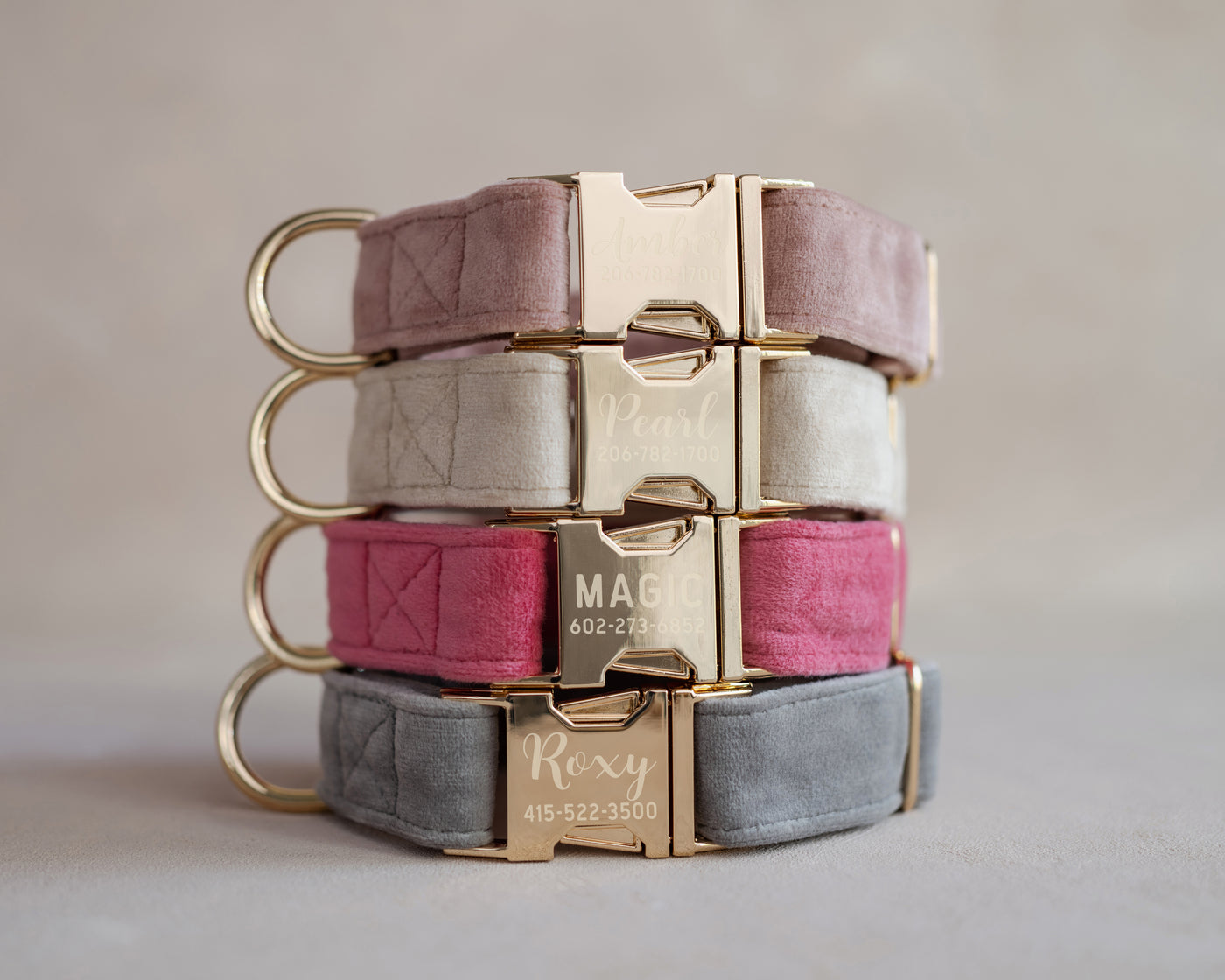 Velvet Dog Collar with fast release buckle