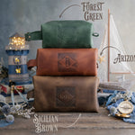 Dopp kit - Toiletry bag - Personalized Leather - Mens - Custom Logo