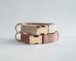Velvet Dog Collar With Bone-Shaped Buckle