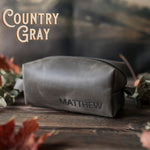 Personalized Leather Toiletry Bag for Men - Dopp Kit - Fire Branded Personalization