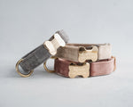 Velvet Dog Collar With Bone-Shaped Buckle