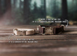 Engraved leather dog collar with name patch