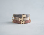 Velvet Dog Collar With Bone-Shaped Buckle