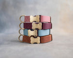 Personalized leather dog collar for girls