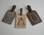 Wooden Luggage Tag In Natural Tan
