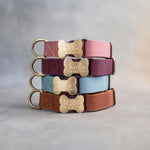 Personalized dog collar in soft leather