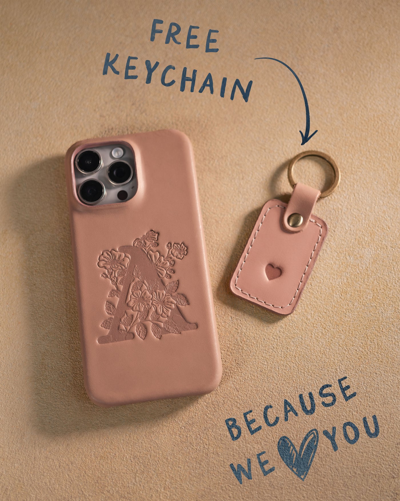 Personalized leather iPhone 14 case