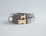Velvet Dog Collar With Bone-Shaped Buckle