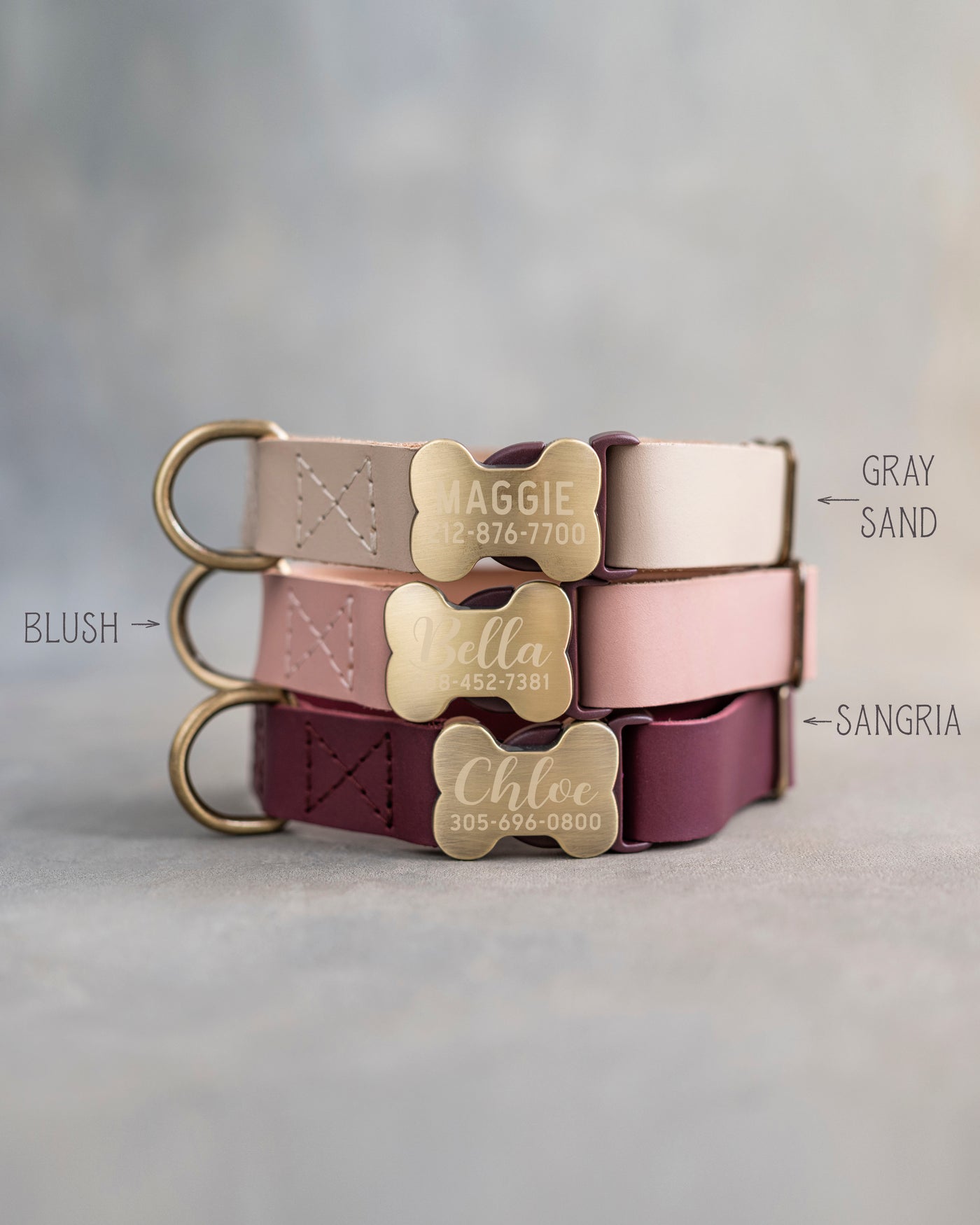 Leather Dog Collar With Bone-Shaped Buckle