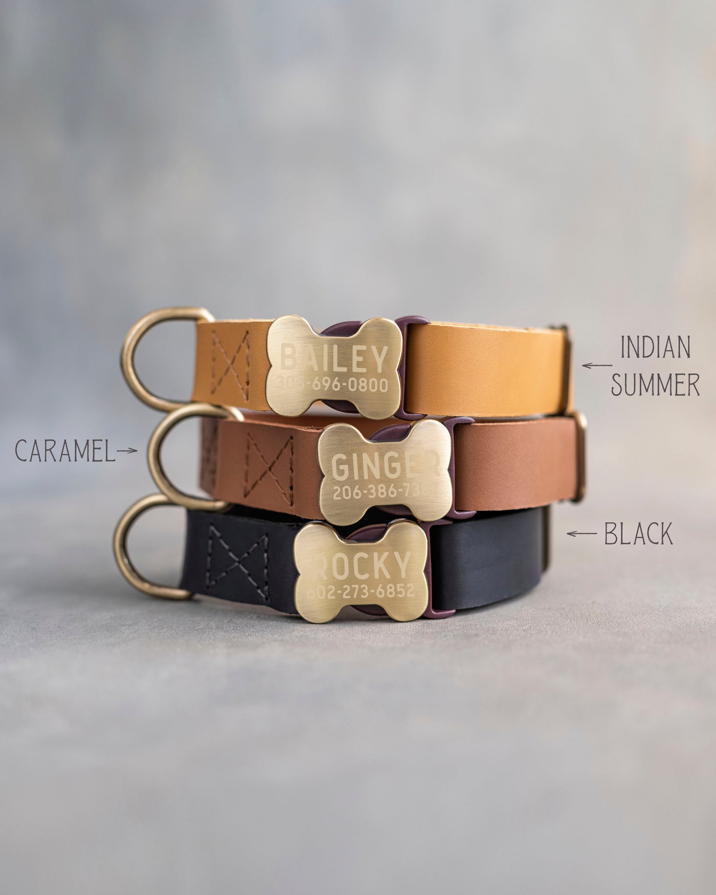 Leather Dog Collar With Bone-Shaped Buckle