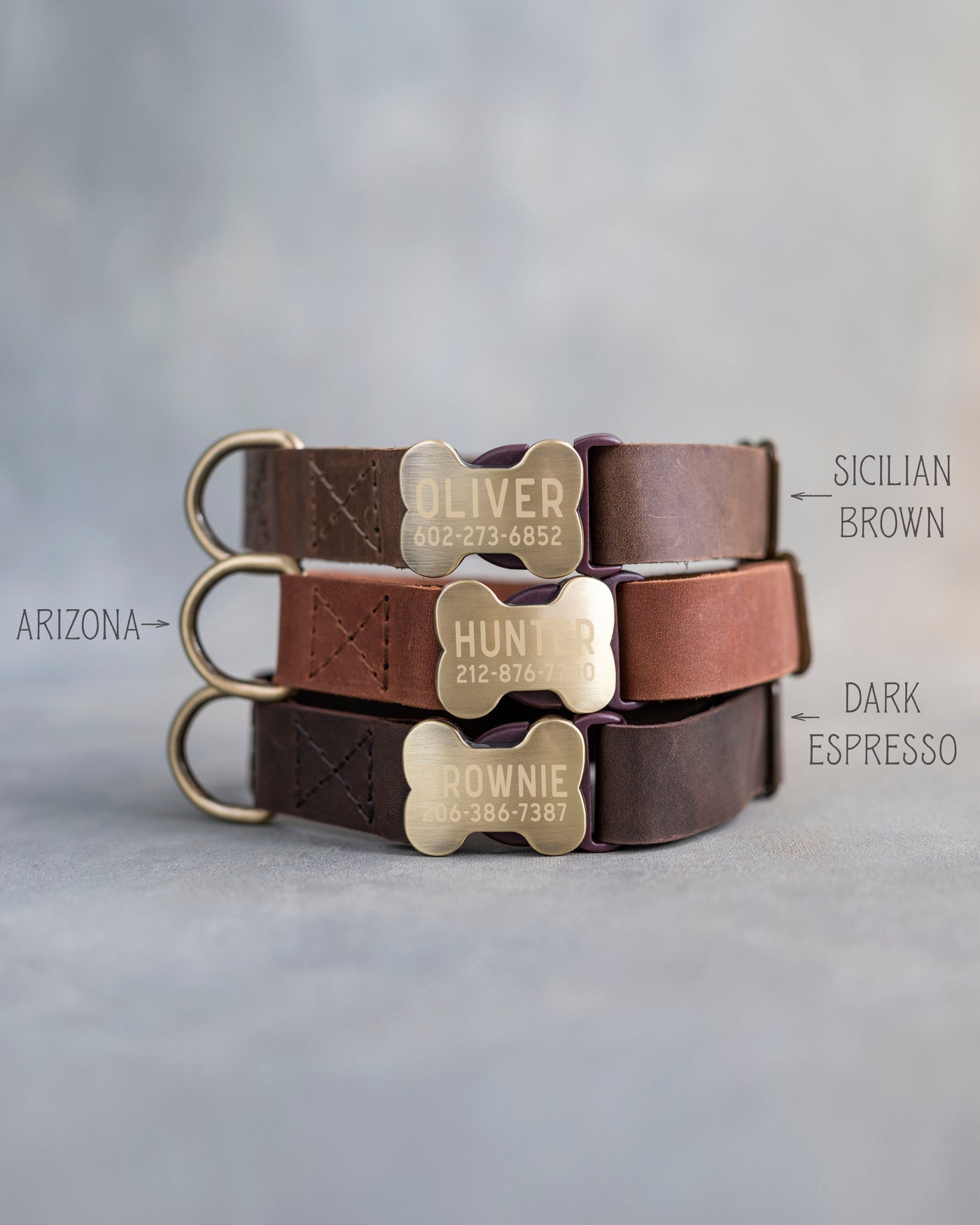 Leather Dog Collar With Bone-Shaped Buckle