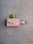 Leather Dog Poop Bag Holder with button closure