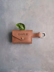 Leather Dog Poop Bag Holder with button closure