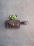 Leather Dog Poop Bag Holder with button closure