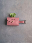 Leather Dog Poop Bag Holder with button closure