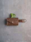 Leather Dog Poop Bag Holder with button closure