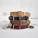 Personalized leather dog collar in soft super comfy leather
