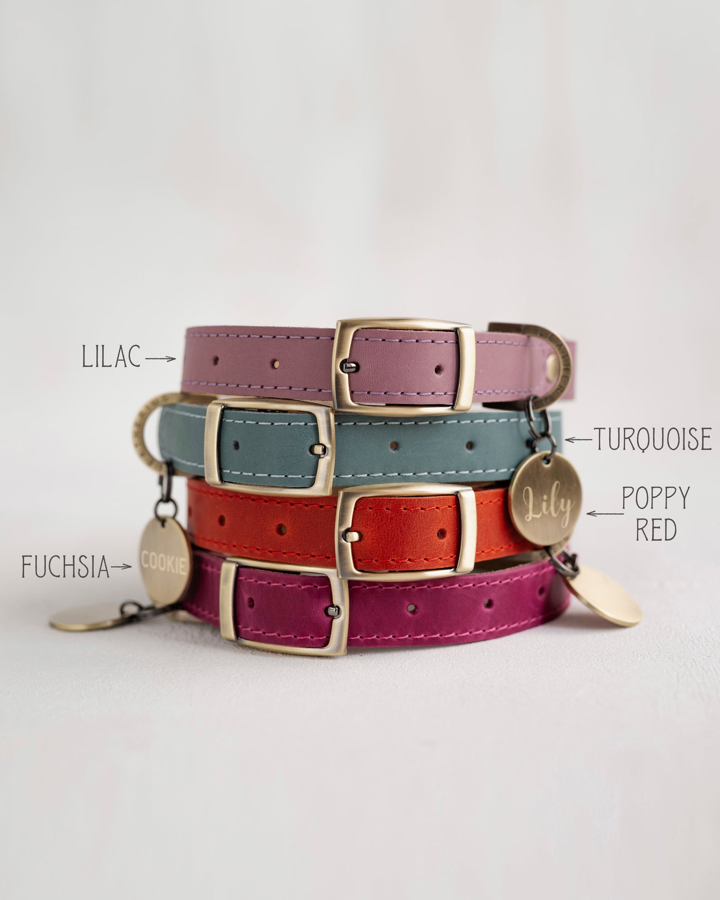Leather dog collar personalized