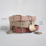 Personalized leather dog collar in soft super comfy leather