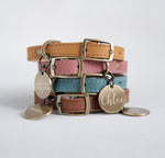Personalized leather collar in variety of colors