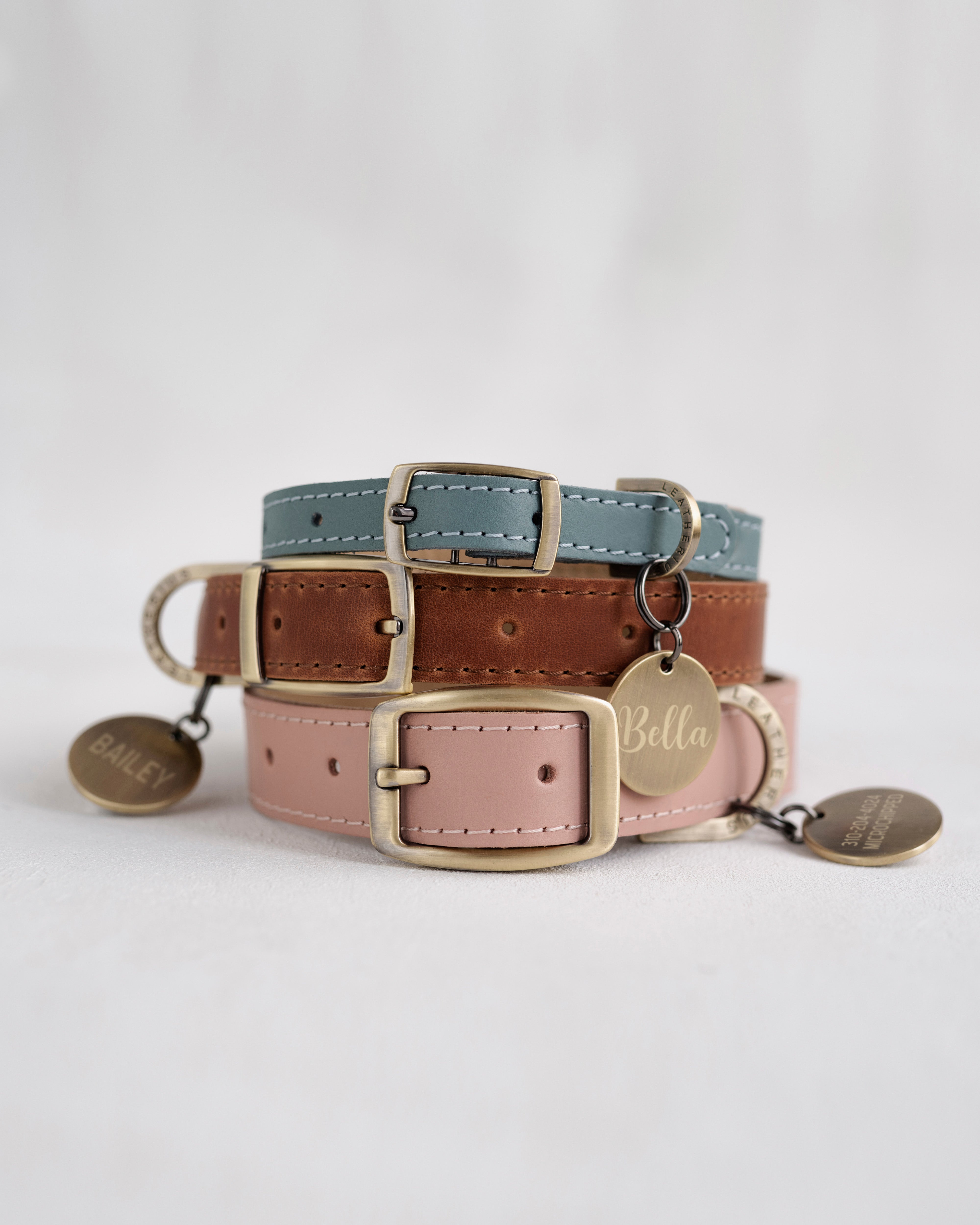 Leather dog collar personalized
