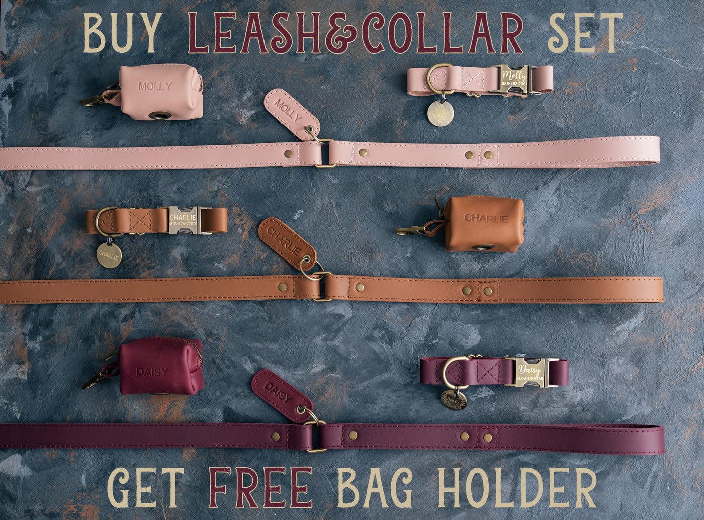 Leather Dog Collar with fast release buckle