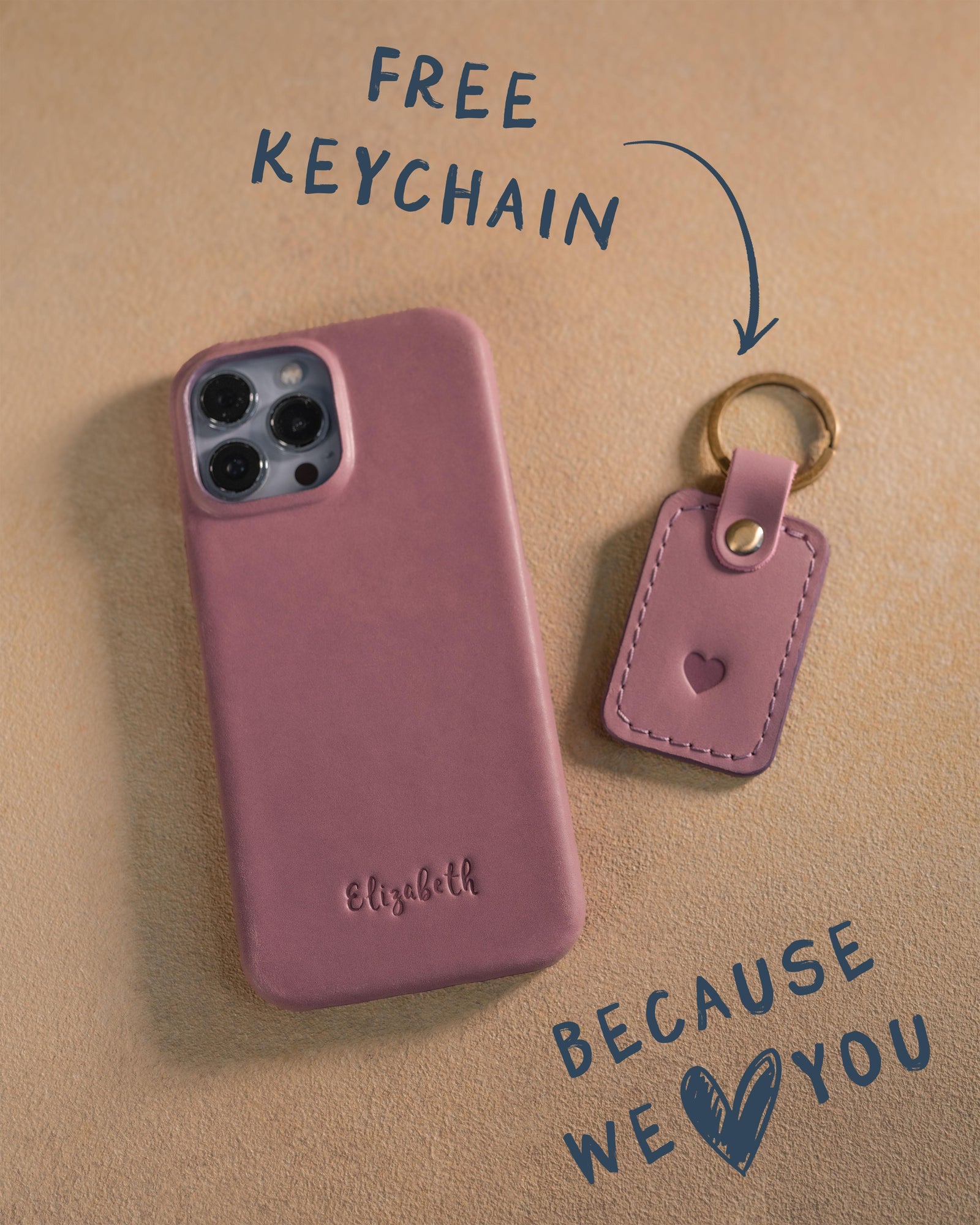 Personalized leather iPhone 15 plus case