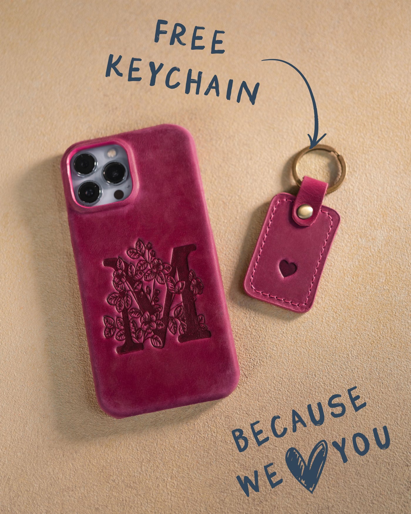 Personalized leather iPhone 13 pro case