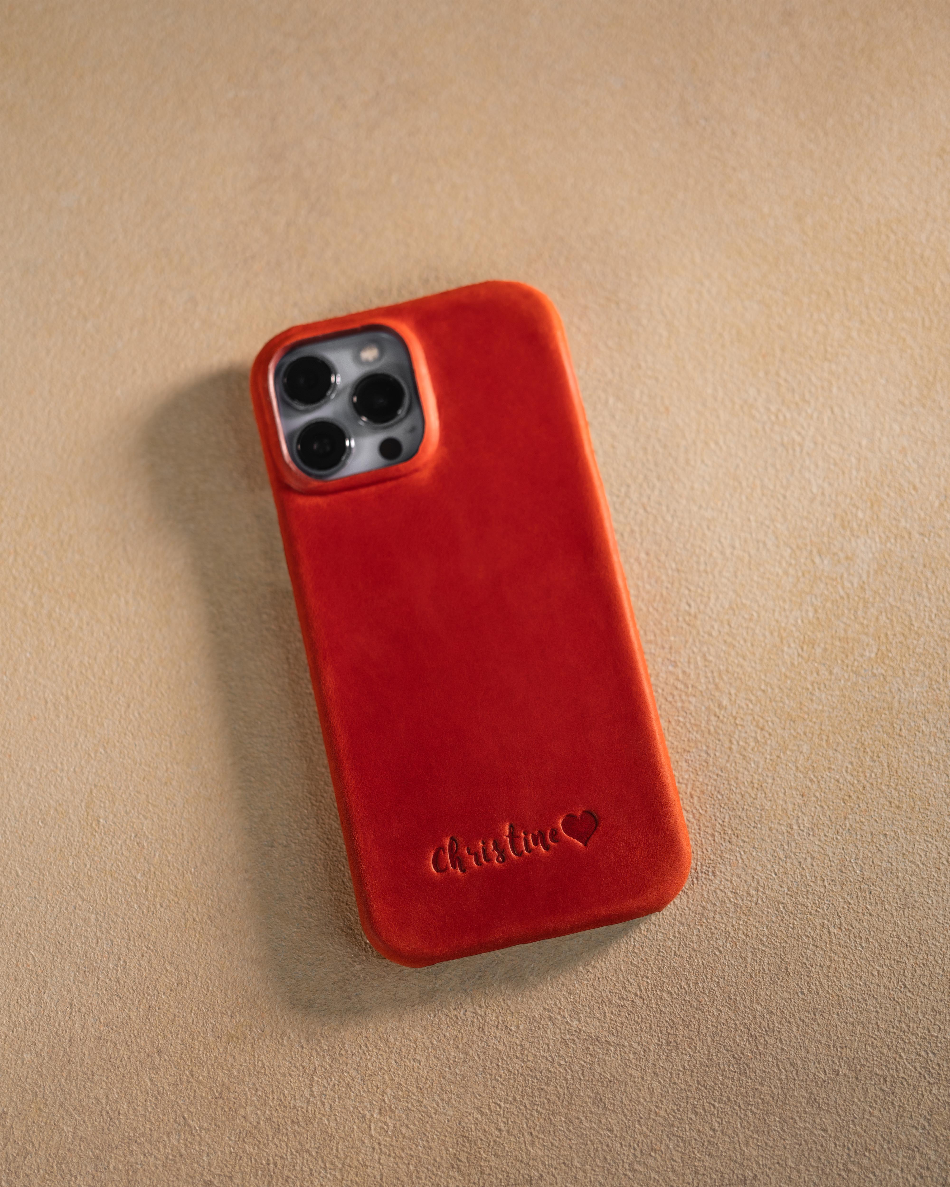 Personalized leather iPhone 15 case