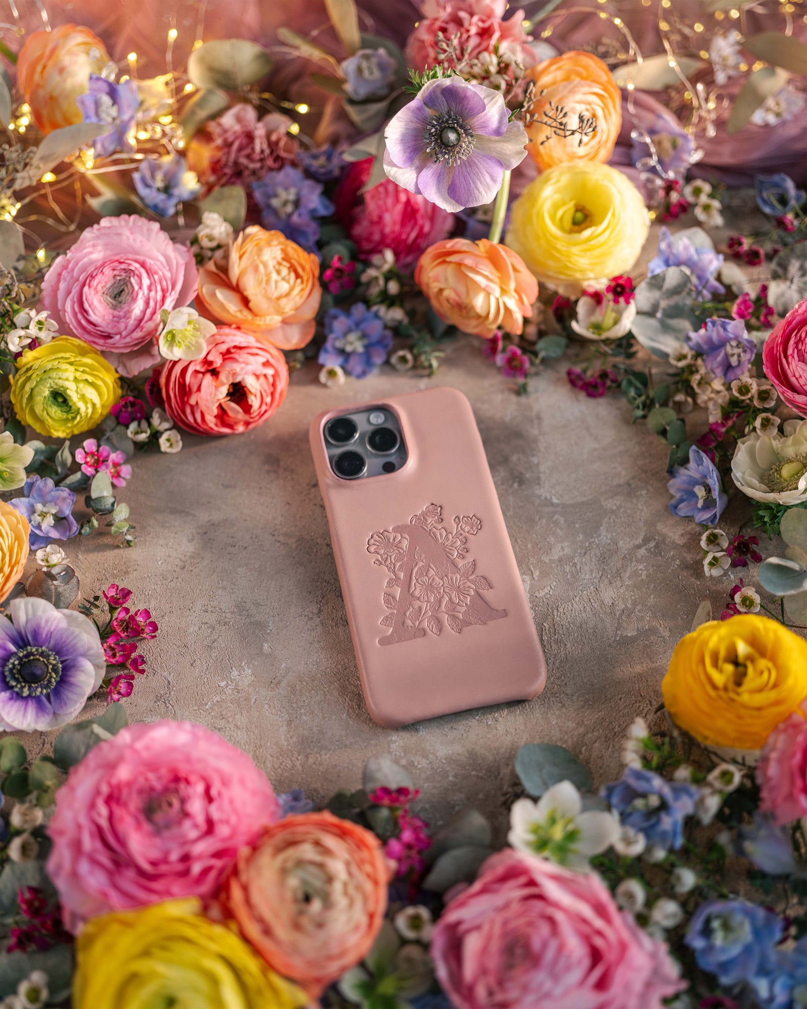 Personalized leather iPhone 15 plus case