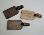Wooden Luggage Tag In Gray Tan
