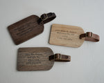 Wooden Luggage Tag In Brown Tan