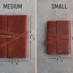 Leather journal size chart – medium and small dimensions