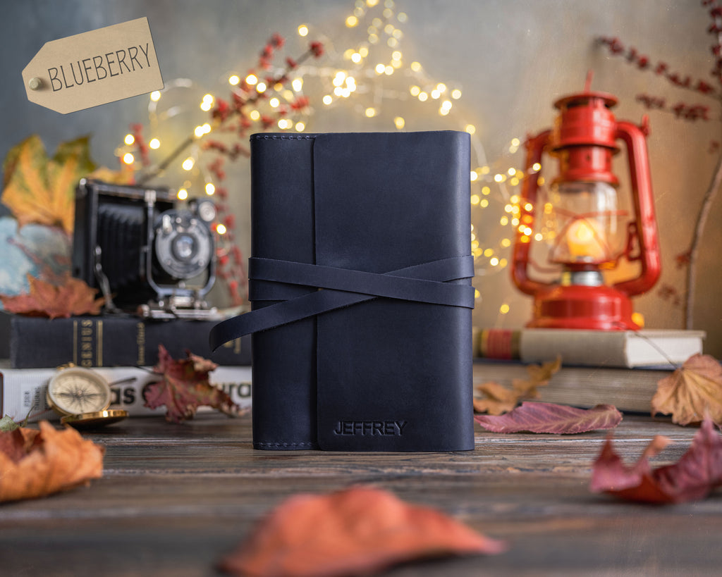 Blueberry Journal Personalized Leather Journals (For Him) | Leatherius Woodman