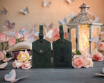 Flower initial leather luggage tag