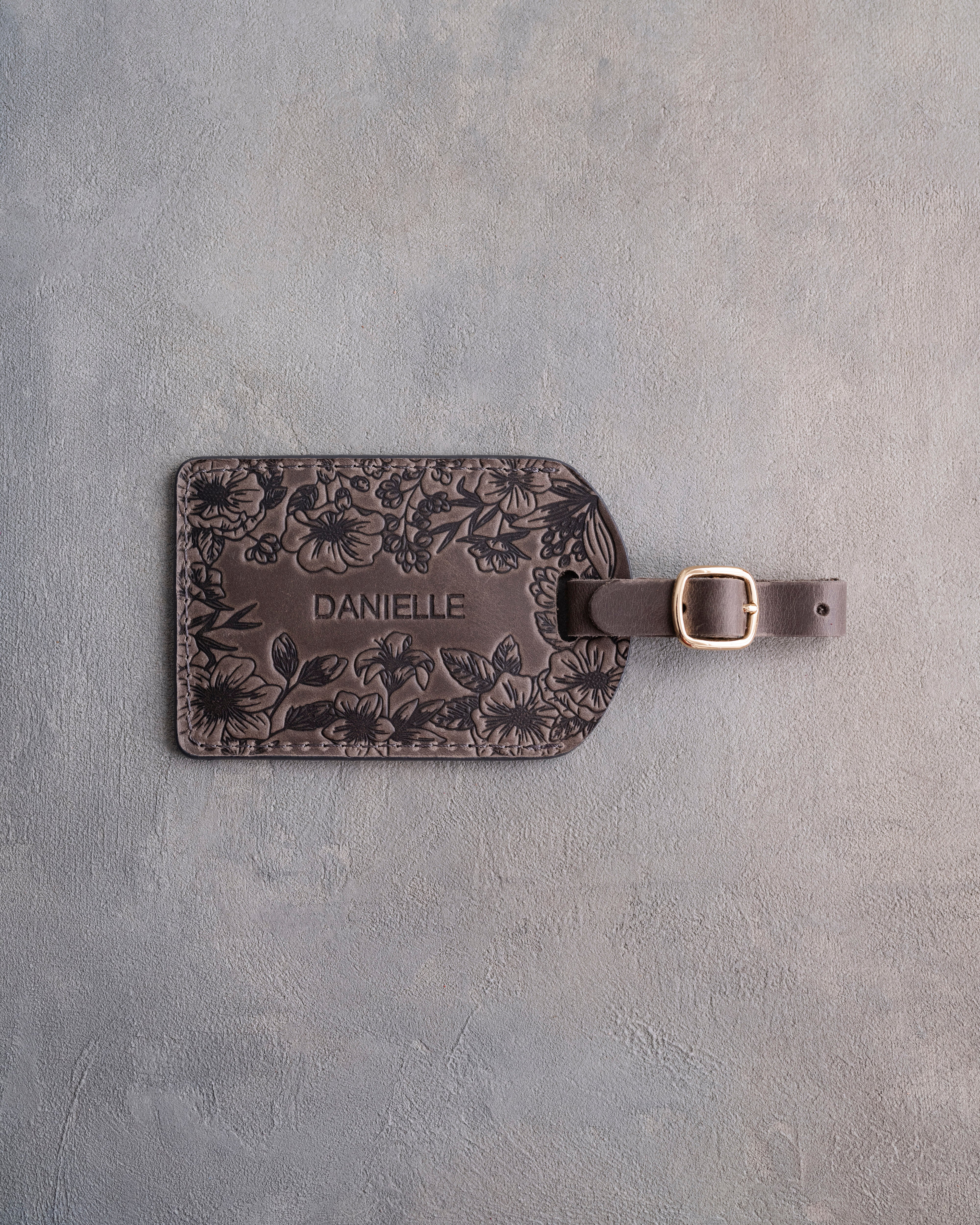 Floral Name Luggage Tag