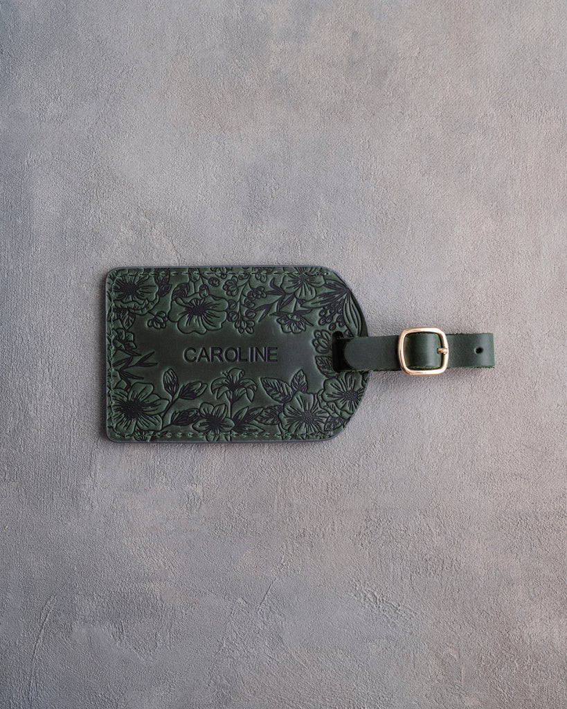 Floral Name Luggage Tag