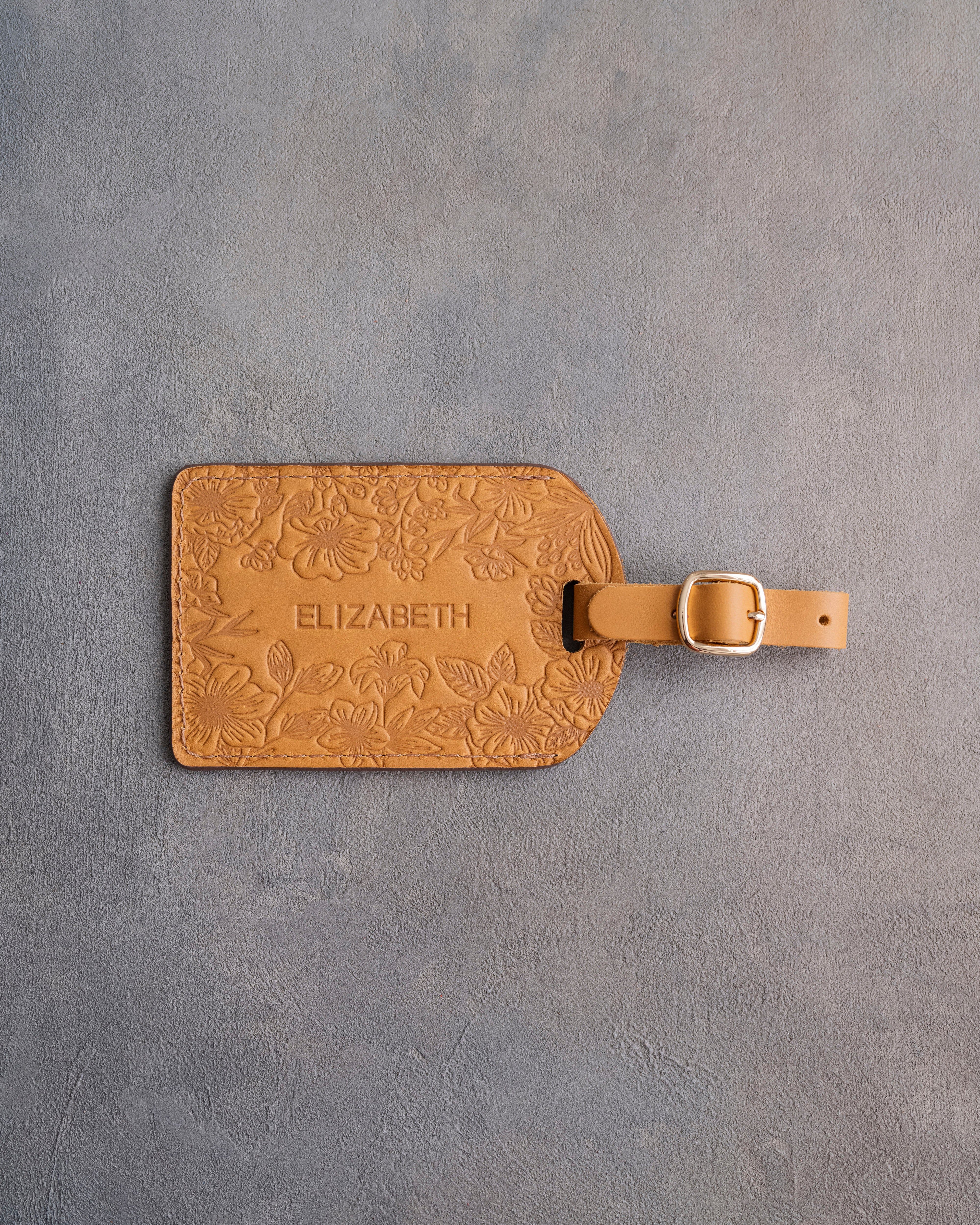 Floral Name Luggage Tag