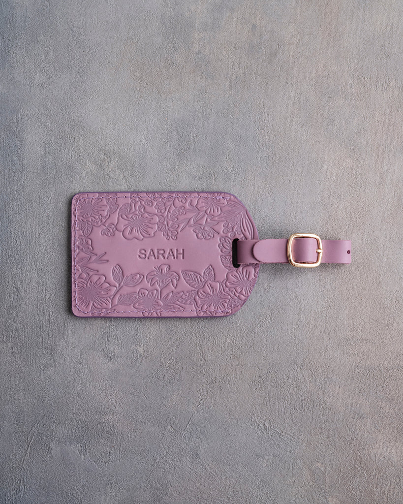 Floral Name Luggage Tag