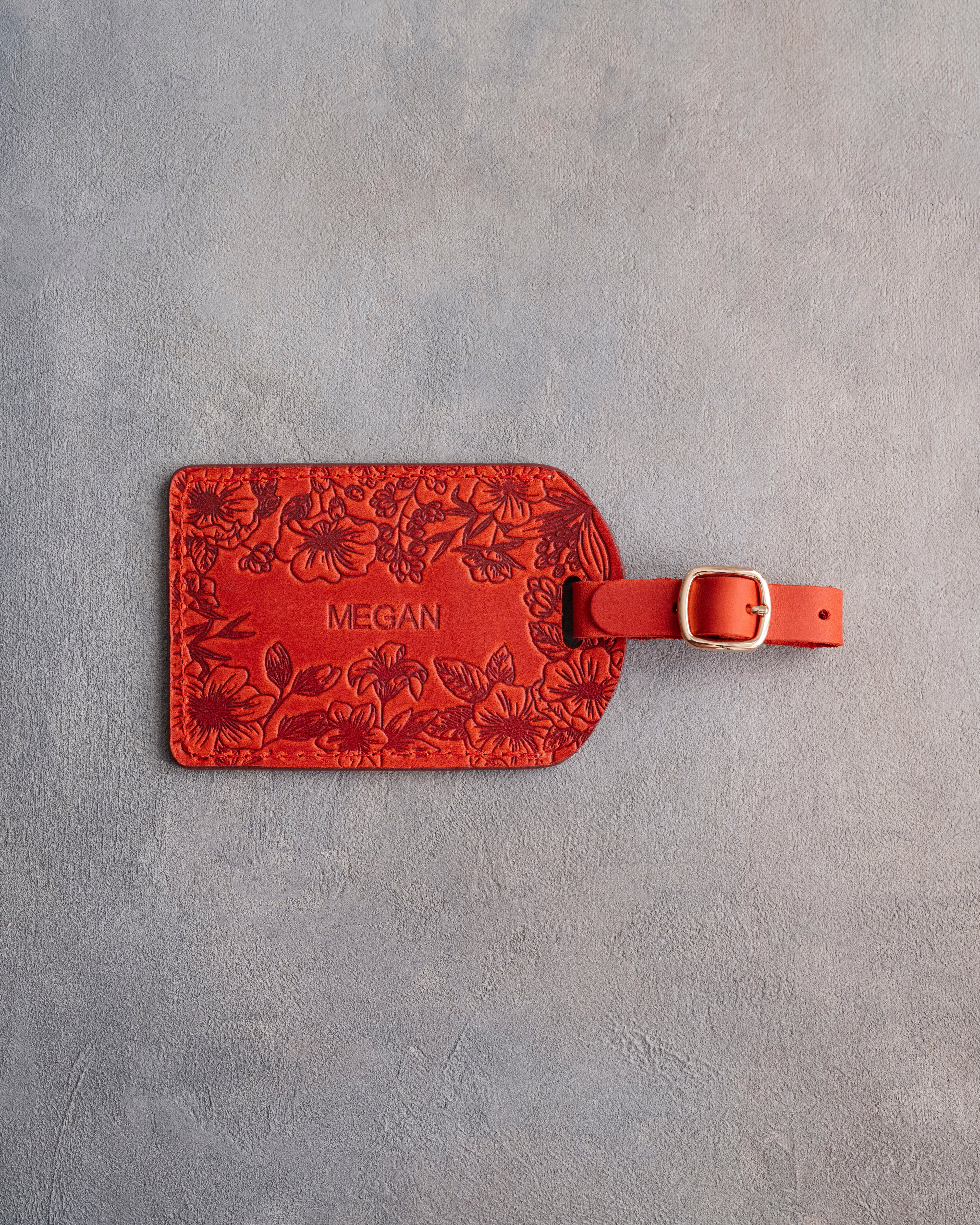 Floral Name Luggage Tag