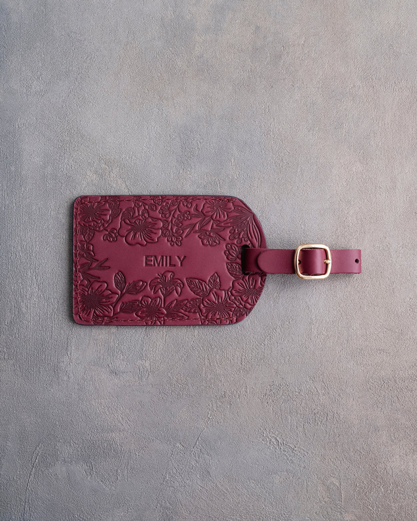 Floral Name Luggage Tag