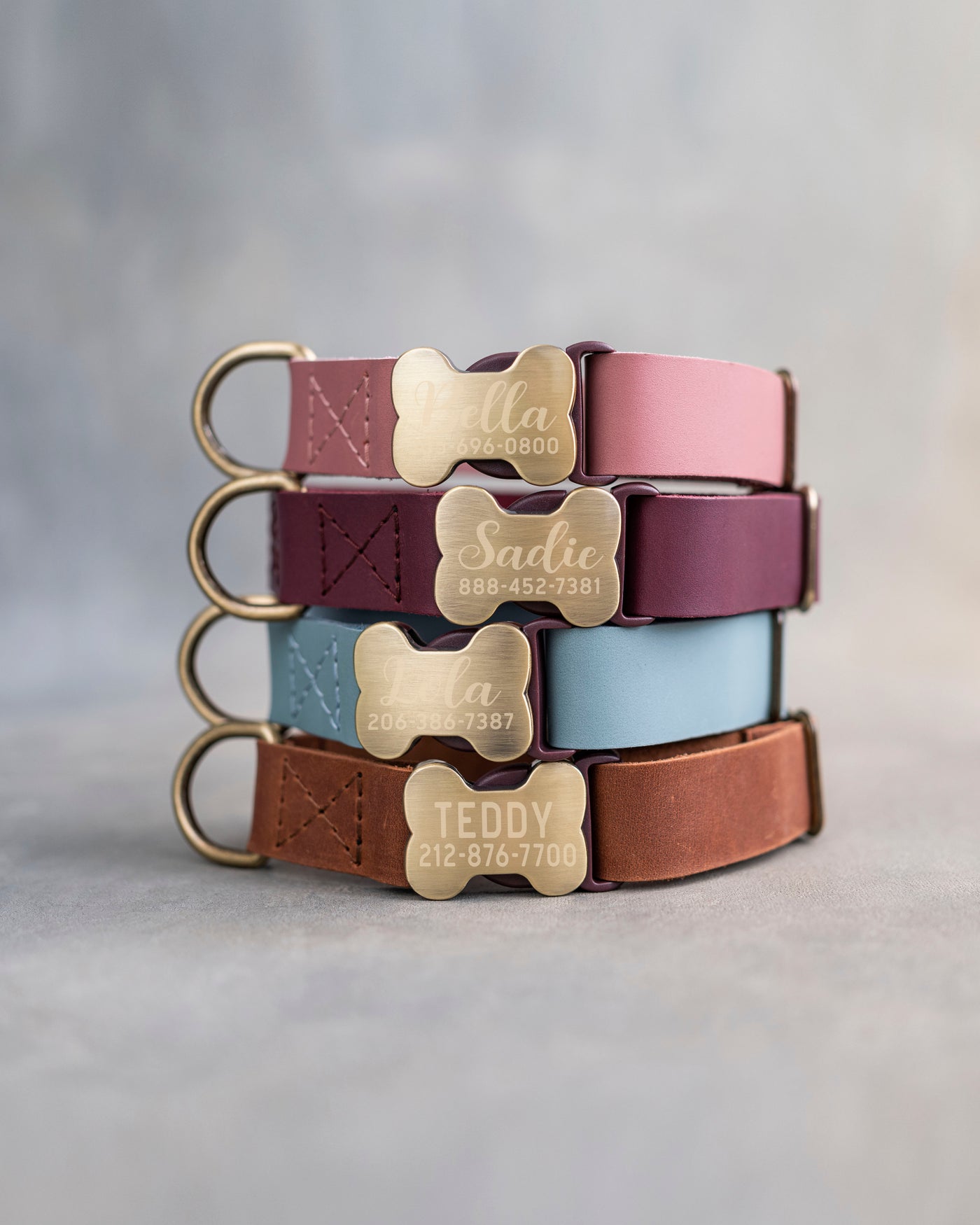 Leather Dog Collar With Bone-Shaped Buckle