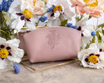 Leather Makeup Bag with custom initial