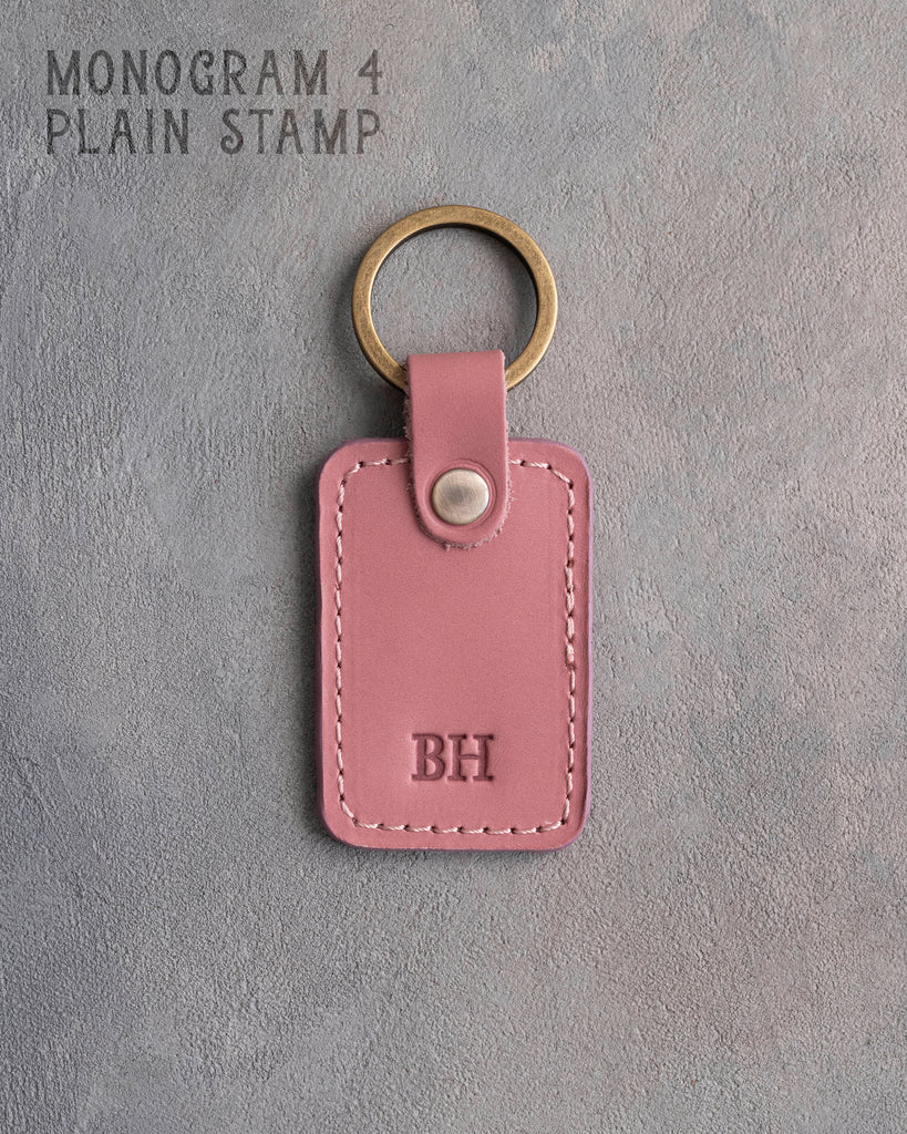 Minimalist Initials Keychain in Parisian Blossom Leather