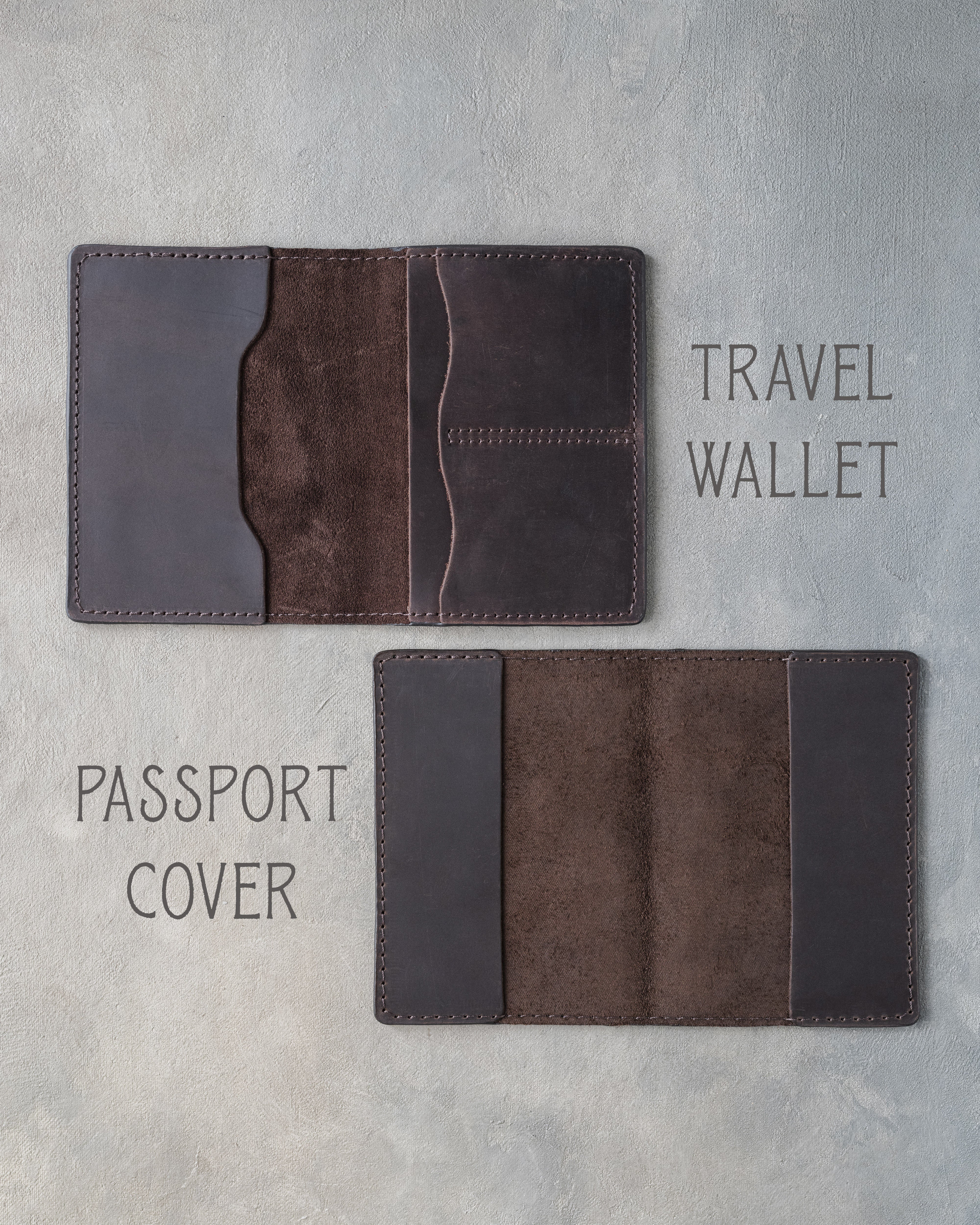 Personalized Passport Cover / Travel Wallet In Dark Espresso Leather