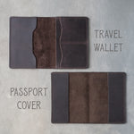 Personalized Passport Cover / Travel Wallet In Blueberry Leather