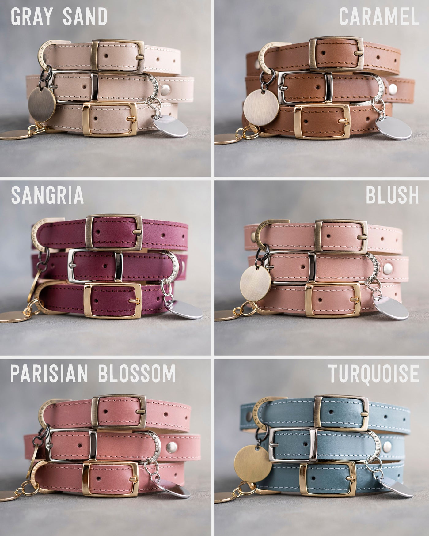 Custom leather dog collar for girls