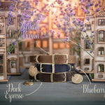 Personalized leather dog collar in Lavender Provence style