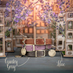 Personalized leather dog collar in Lavender Provence style