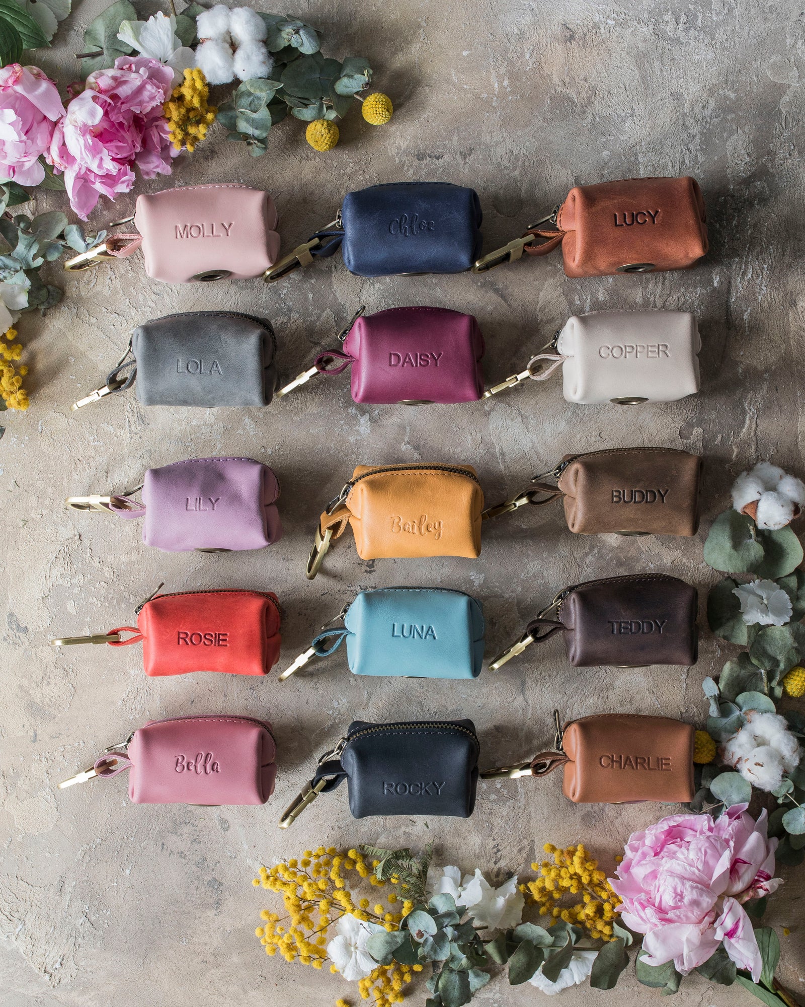 Leather Dog Poop Bag Holder